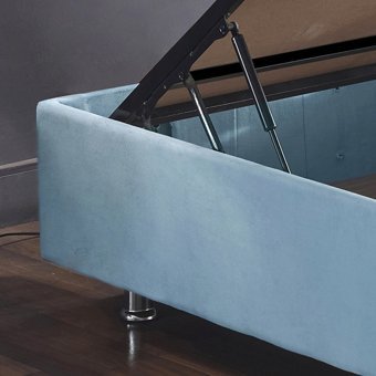 Niron Yatak Cozy 100x200 cm Başlıklı Sandıklı Tek Kişilik Baza Seti Mavi