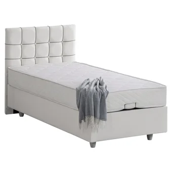 Setay Tavira 100x200 cm Başlıklı Yataklı Sandıklı Tek Kişilik Baza Seti Beyaz
