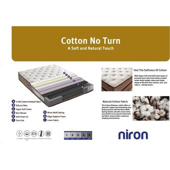 Niron Yatak Cotton No Turn 90x190 cm Başlıklı Yataklı Sandıklı Tek Kişilik Baza Seti Kahverengi