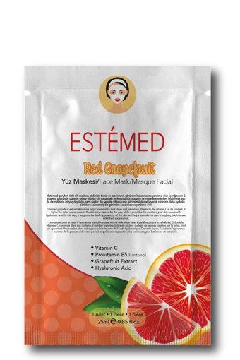 Estemed RED GRAPEFRUIT Nemlendiricili Kağıt Yüz Maskesi