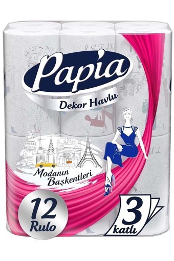 Papia Decor 3 Katlı 4x12'li Rulo Kağıt Havlu