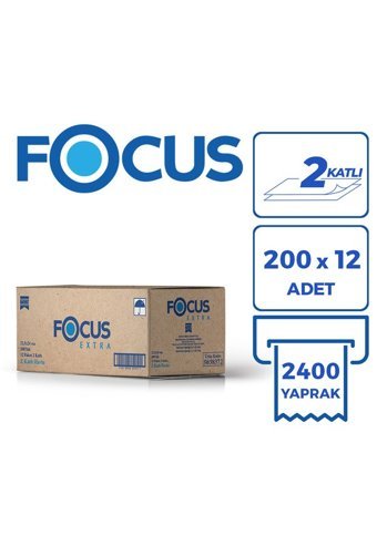 Focus 2 Katlı 200 Yaprak 12'li Z Katlama Kağıt Havlu