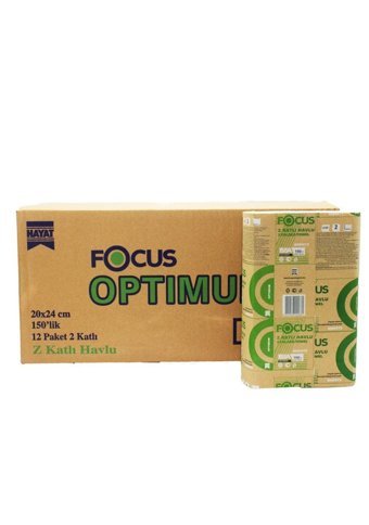 Focus Optimum 2 Katlı 150 Yaprak 12'li Z Katlama Kağıt Havlu