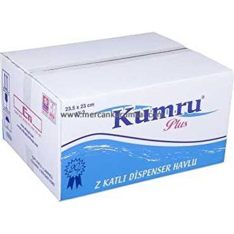 Kumru Plus Dispenser 2 Katlı 200 Yaprak 12'li Z Katlama Kağıt Havlu