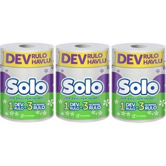 Solo Dev 2 Katlı 3'lü Rulo Kağıt Havlu