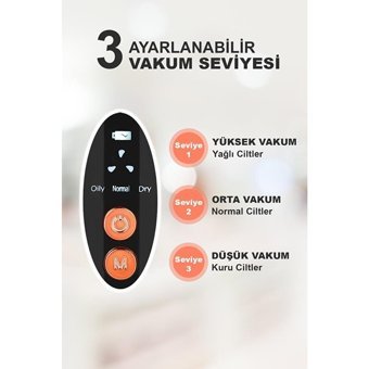 Dem Power Led Ekranlı Şarjlı Vakumlu Siyah Nokta Temizleme Aleti Beyaz Gold