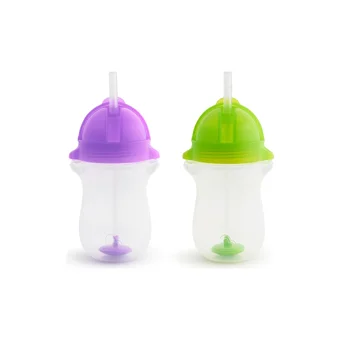 Munchkin Pipetli Akıtmaz Kulpsuz 12+ Ay 296 ml Alıştırma Bardağı Mor-Yeşil