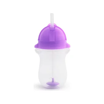 Munchkin Pipetli Akıtmaz Kulpsuz 12+ Ay 296 ml Alıştırma Bardağı Mor-Yeşil