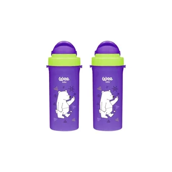 Wee Baby Pipetli Akıtmaz Kulpsuz 6+ Ay 300 ml Alıştırma Bardağı Mor