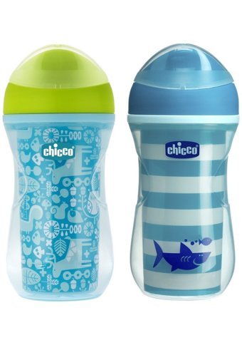 Chicco Pipetli Akıtmaz Kulpsuz 14+ Ay 250 ml Alıştırma Bardağı Mavi