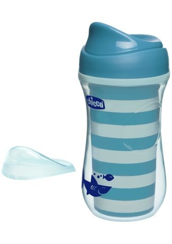 Chicco Pipetli Akıtmaz Kulpsuz 14+ Ay 250 ml Alıştırma Bardağı Mavi