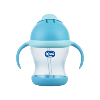 Wee Baby 170 Pipetli Akıtmaz Kulplu 6+ Ay 200 ml Alıştırma Bardağı Mavi