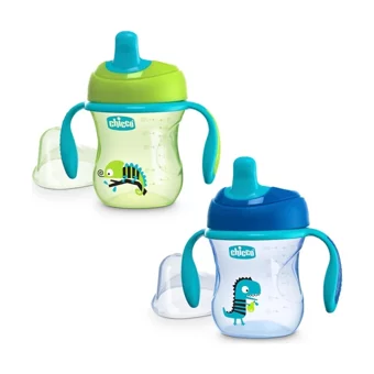 Chicco Akıtmaz Kulplu 6+ Ay 200 ml Alıştırma Bardağı Yeşil-Mavi