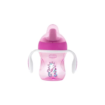 Chicco Akıtmaz Kulplu 6+ Ay 200 ml Alıştırma Bardağı Pembe