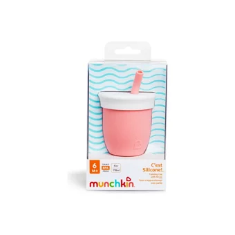 Munchkin Pipetli Akıtmaz Kulpsuz 6+ Ay 112 ml Alıştırma Bardağı Pembe