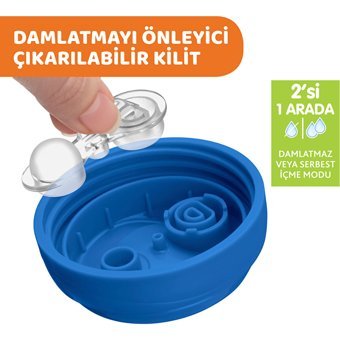 Chicco Akıtmaz Kulplu 6+ Ay 200 ml Alıştırma Bardağı Yeşil-Turuncu