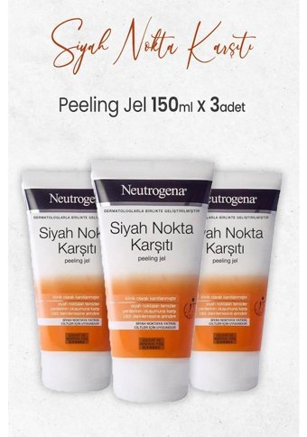 Neutrogene Siyah Nokta Karşıtı Siyah Nokta Karşıtı Leke Giderici Jel Maske Yüz Peelingi 3x150 ml