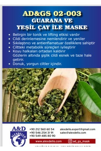 Alexdello Guarana Ve Yeşil Çay Toz Yüz Maskesi