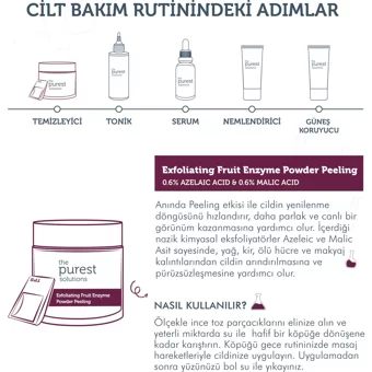 The Purest Solutions Fruit Enzyme Powder Leke Giderici Toz Kavanoz Yüz Peelingi