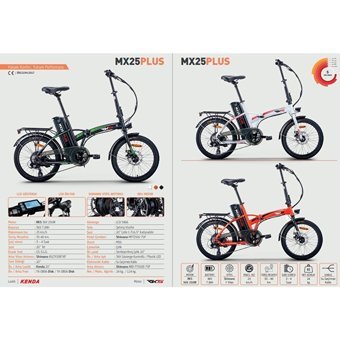 RKS MX25 Plus 250 W 25 Km Menzil 6 Vites Elektrikli Şehir / Tur Bisiklet Kırmızı