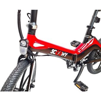 Scoowy VT-250 250 W 35 Km Menzil 6 Vites Elektrikli Şehir / Tur Bisiklet Siyah Kırmızı