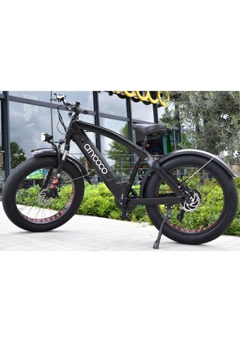 Citycoco Fatbike 250 W 40 Km Menzil 7 Vites Elektrikli Şehir / Tur Bisiklet Siyah