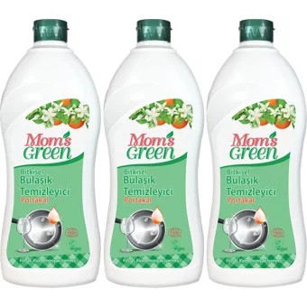 Mom's Green Bitkisel Portakal Kokulu Sıvı El Bulaşık Deterjanı 3x750 ml