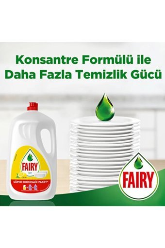 Fairy Süper Ekonomik Limon Kokulu Sıvı El Bulaşık Deterjanı 6x2600 ml