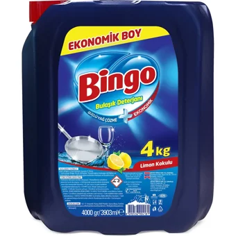 Bingo Ekonomik Limon Kokulu Sıvı El Bulaşık Deterjanı 4 lt