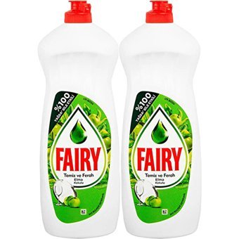 Fairy Temiz ve Ferah Elma Kokulu Sıvı El Bulaşık Deterjanı 2x650 ml