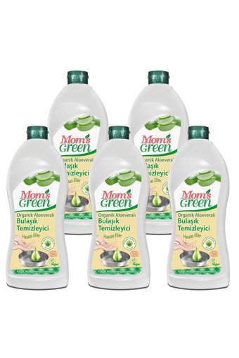 Mom's Green Organik Aloe Vera Kokulu Organik Sıvı El Bulaşık Deterjanı 5x750 ml