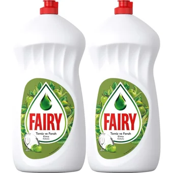 Fairy Temiz ve Ferah Elma Kokulu Sıvı El Bulaşık Deterjanı 2x1.5 lt