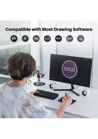 Huion H420X OSU 4.9 inç Ekranlı Kalemli Kablolu Grafik Tablet Siyah