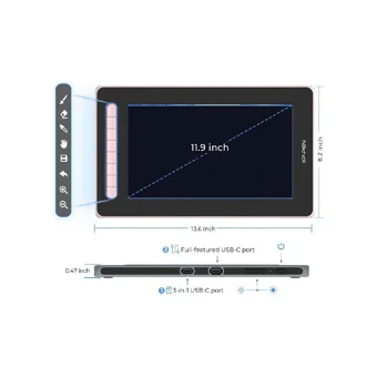 Xp Pen Artist 12 2nd Generation 11.9 inç Ekranlı Kalemli FULL HD Kablolu Grafik Tablet Pembe