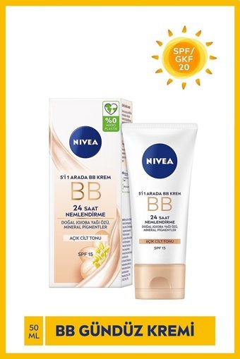 Nivea Essentials Tüm Ciltler İçin Suya Dayanıklı Sivilce Yapmayan Işıltılı BB Krem Açık Ton