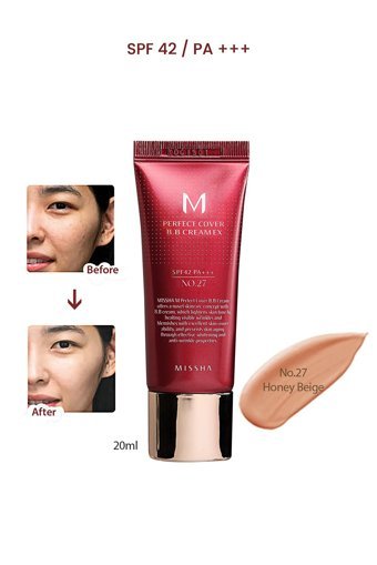 Missha Cream Ex No: 27 Karma Ciltler İçin Suya Dayanıklı Su Bazlı Işıltılı BB Krem Koyu Ton