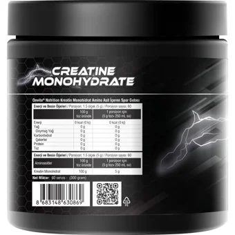 Onvita Creatine Monohydrate Aromasız Toz Kreatin 300 gr