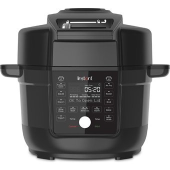 Instant Pot Duo Crisp 1500 W Paslanmaz Çelik 6.2 lt Hazneli Dokunmatik Zamanlayıcılı Çok Amaçlı Buharlı Pişirici Siyah