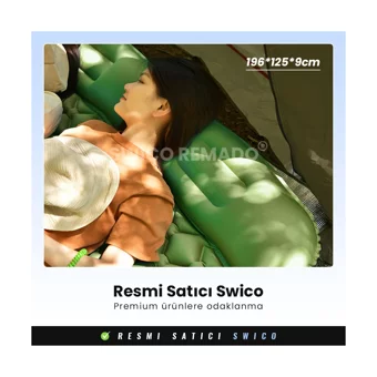 Swico Remado Kamp Tipi Çift Kişilik Şişme Yatak Yeşil
