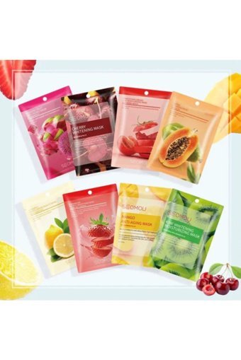 Seomou Red Pomegranate Elastic Mousturiz Mask Aloe Veralı Nemlendiricili Kağıt Yüz Maskesi 25 ml