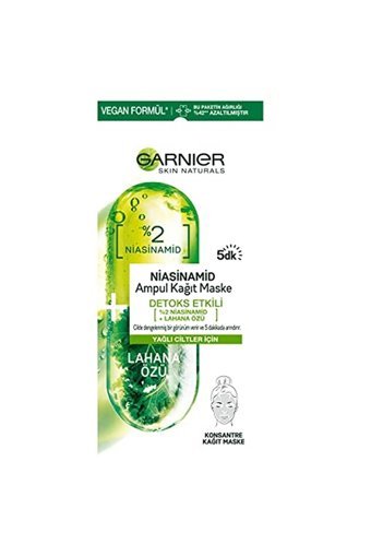 Garnier Niacinamide Detoks Etkili Ampul Nemlendiricili Kağıt Yüz Maskesi