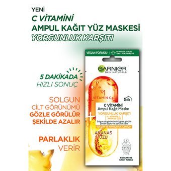 Garnier C Vitamini Yorgunluk Karşıtı Kağıt Yüz Maskesi