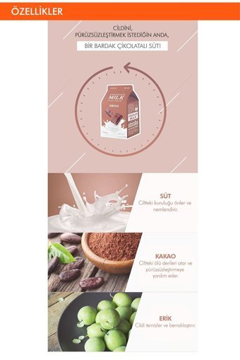 Missha APIEU Chocolate Milk One-Pack Nemlendiricili Soyulabilir Kağıt Yüz Maskesi