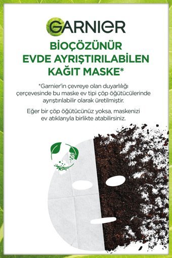 Garnier Saf Kömür Nemlendiricili Kağıt Yüz Maskesi