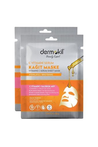 Dermokil C Vitamini Serum Nemlendiricili Kağıt Yüz Maskesi 2x23 gr