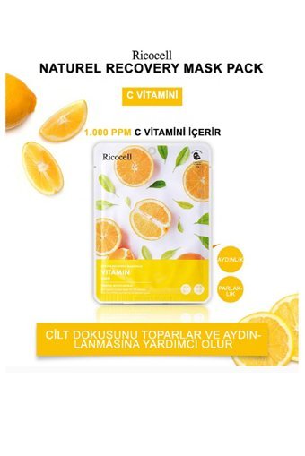 Ricocell C Vitamini Içeren Nemlendiricili Kağıt Yüz Maskesi 30 ml