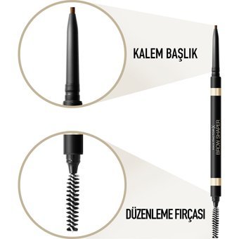 Max Factor Brow Shaper Deep Brown 30 Asansörlü Çift Taraflı Fırçalı İnce Uçlu Kaş Kalemi Kahverengi