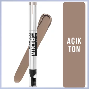 Maybelline New York Tattoo Brow Lift Stick 01 Blonde Asansörlü Çift Taraflı Fırçalı Kalın Uçlu Kaş Kalemi Sedefli Kahve