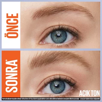 Maybelline New York Tattoo Brow Lift Stick 01 Blonde Asansörlü Çift Taraflı Fırçalı Kalın Uçlu Kaş Kalemi Sedefli Kahve