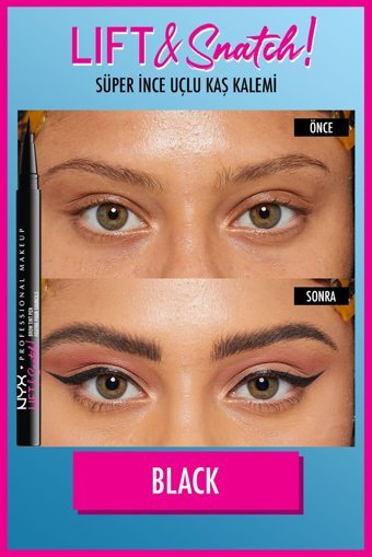 Nyx Professional Makeup Lift & Snatch Mikro Suya Dayanıklı Kaş Kalemi Siyah